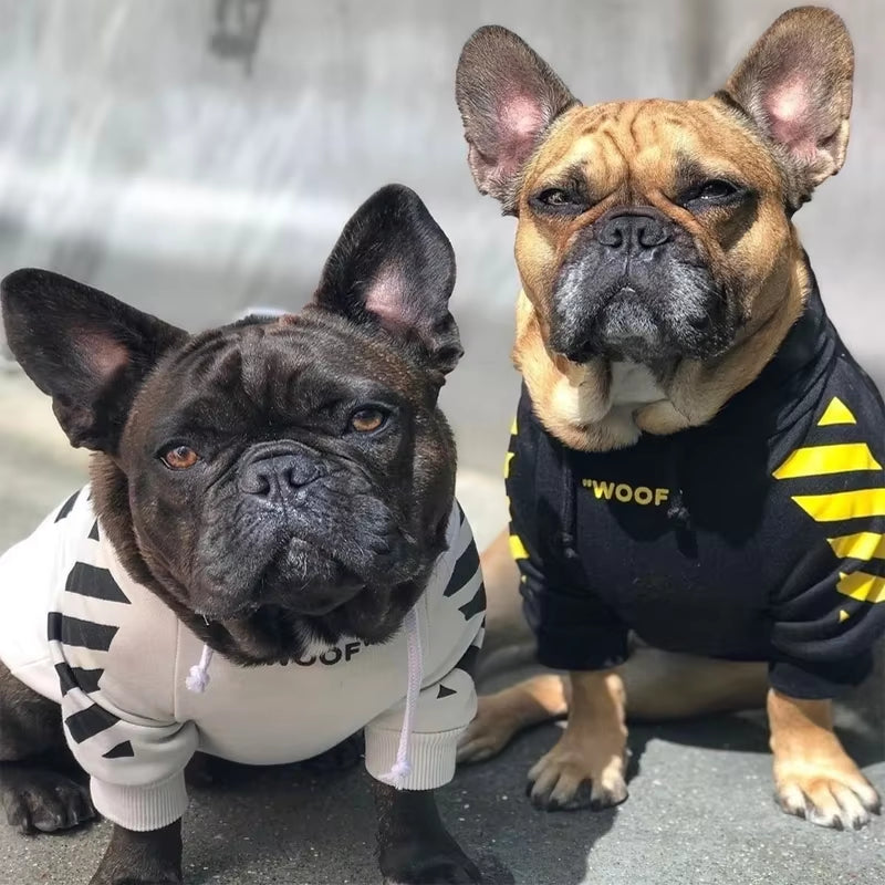 Pet Dog Clothes for French Bulldog Adidog Stripe Pattern Dog Hoodie Pet Dog Clothes Dog Jacket for French Bulldog Puppy