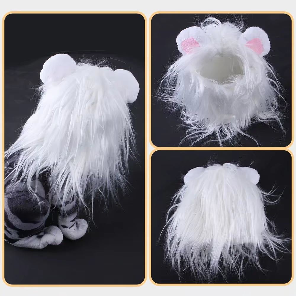 Pet Dog Halloween Costume Cosplay Lion Headgear Dog Costumes for Small Dogs Cat Wig Hat Headdress Pet Supplies