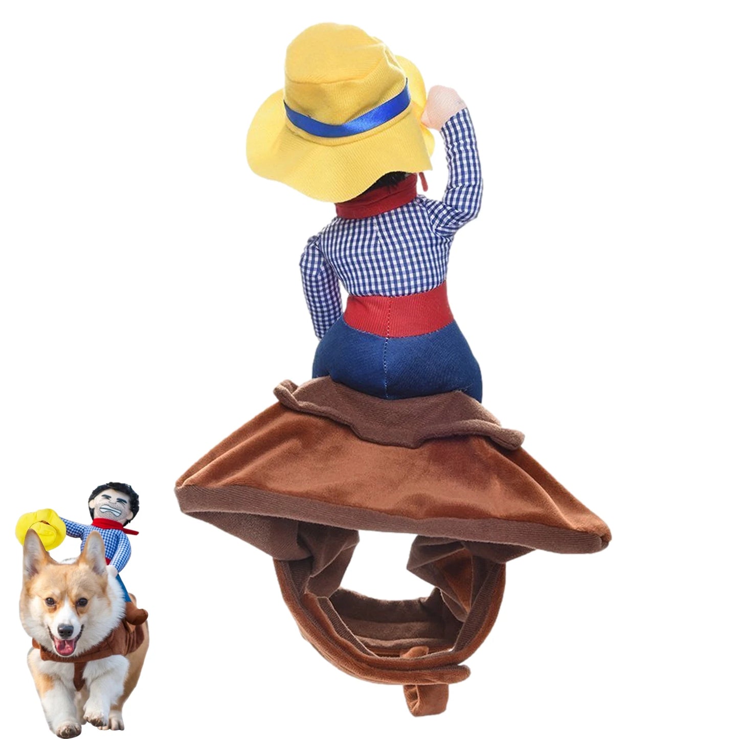 Dog Cowboy Outfit Ventilate Dog Cowboy Costume with Loop Fasteners Dog Halloween Costumes for Pugs Maltese Jack Russell Terrier