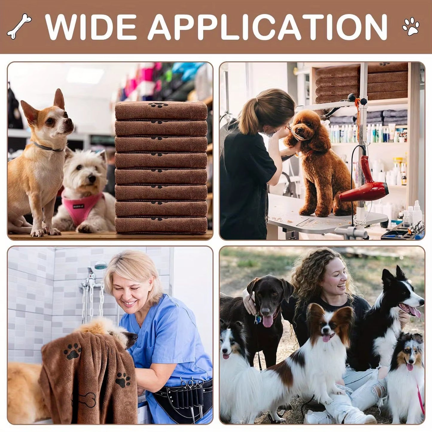 Dog Towels,Quick-Dry Microfiber - Absorbent Pet Bath & Paw Cleaning Cloths for Medium Breeds, 40X24 Inch