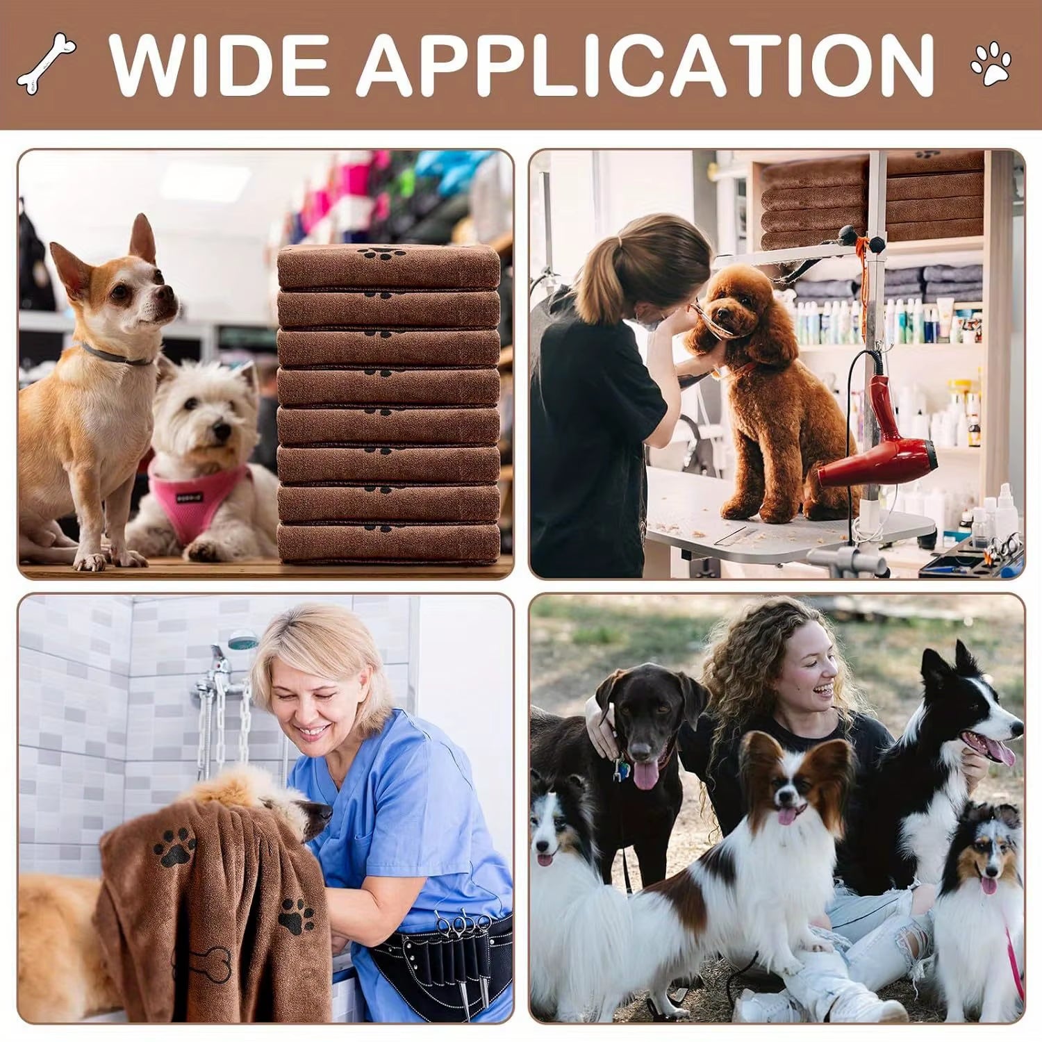 Dog Towels,Quick-Dry Microfiber - Absorbent Pet Bath & Paw Cleaning Cloths for Medium Breeds, 40X24 Inch