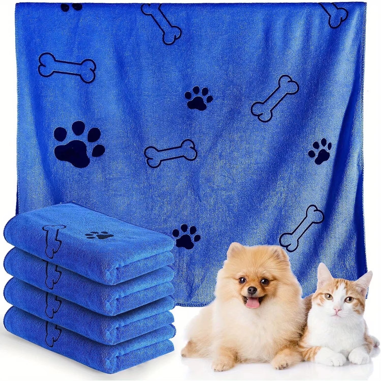 Dog Towels,Quick-Dry Microfiber - Absorbent Pet Bath & Paw Cleaning Cloths for Medium Breeds, 40X24 Inch