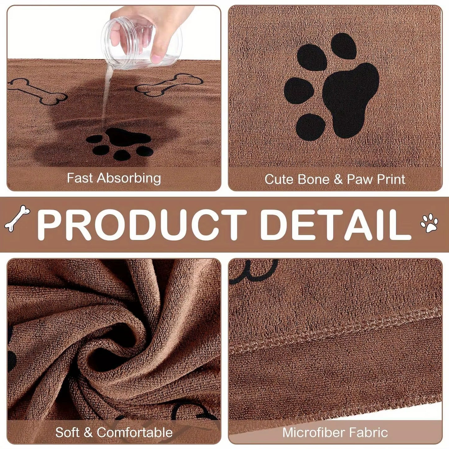 Dog Towels,Quick-Dry Microfiber - Absorbent Pet Bath & Paw Cleaning Cloths for Medium Breeds, 40X24 Inch