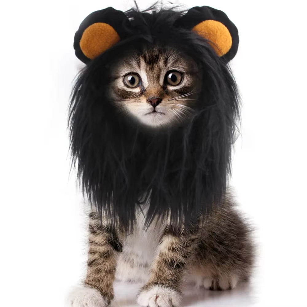 Pet Dog Halloween Costume Cosplay Lion Headgear Dog Costumes for Small Dogs Cat Wig Hat Headdress Pet Supplies
