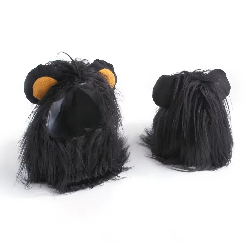 Pet Dog Halloween Costume Cosplay Lion Headgear Dog Costumes for Small Dogs Cat Wig Hat Headdress Pet Supplies