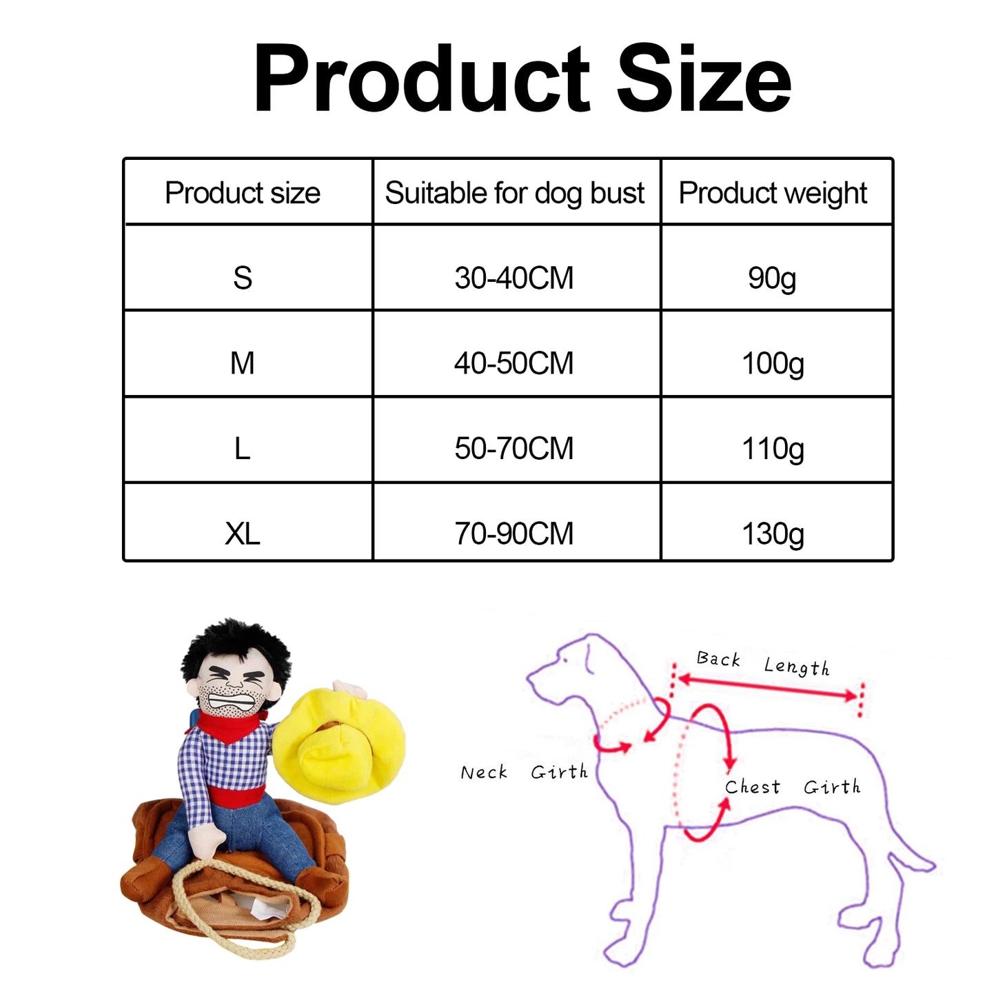 Dog Cowboy Outfit Ventilate Dog Cowboy Costume with Loop Fasteners Dog Halloween Costumes for Pugs Maltese Jack Russell Terrier