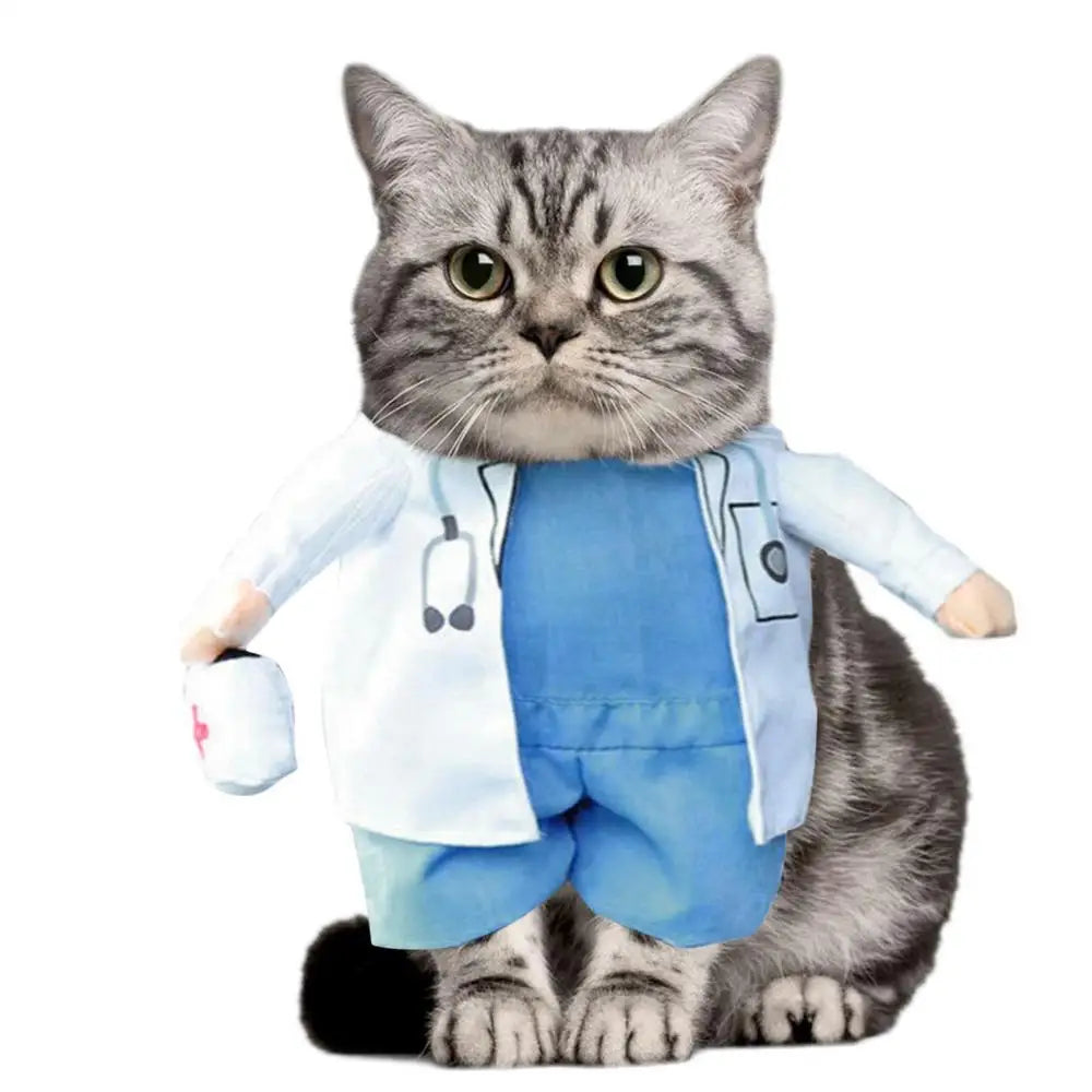 Pet Halloween Costume Funny Dog Cat Doctor Costume Pet Doctor Clothing Funny Cosplay Clothes Dress Apparel Outfit Uniform